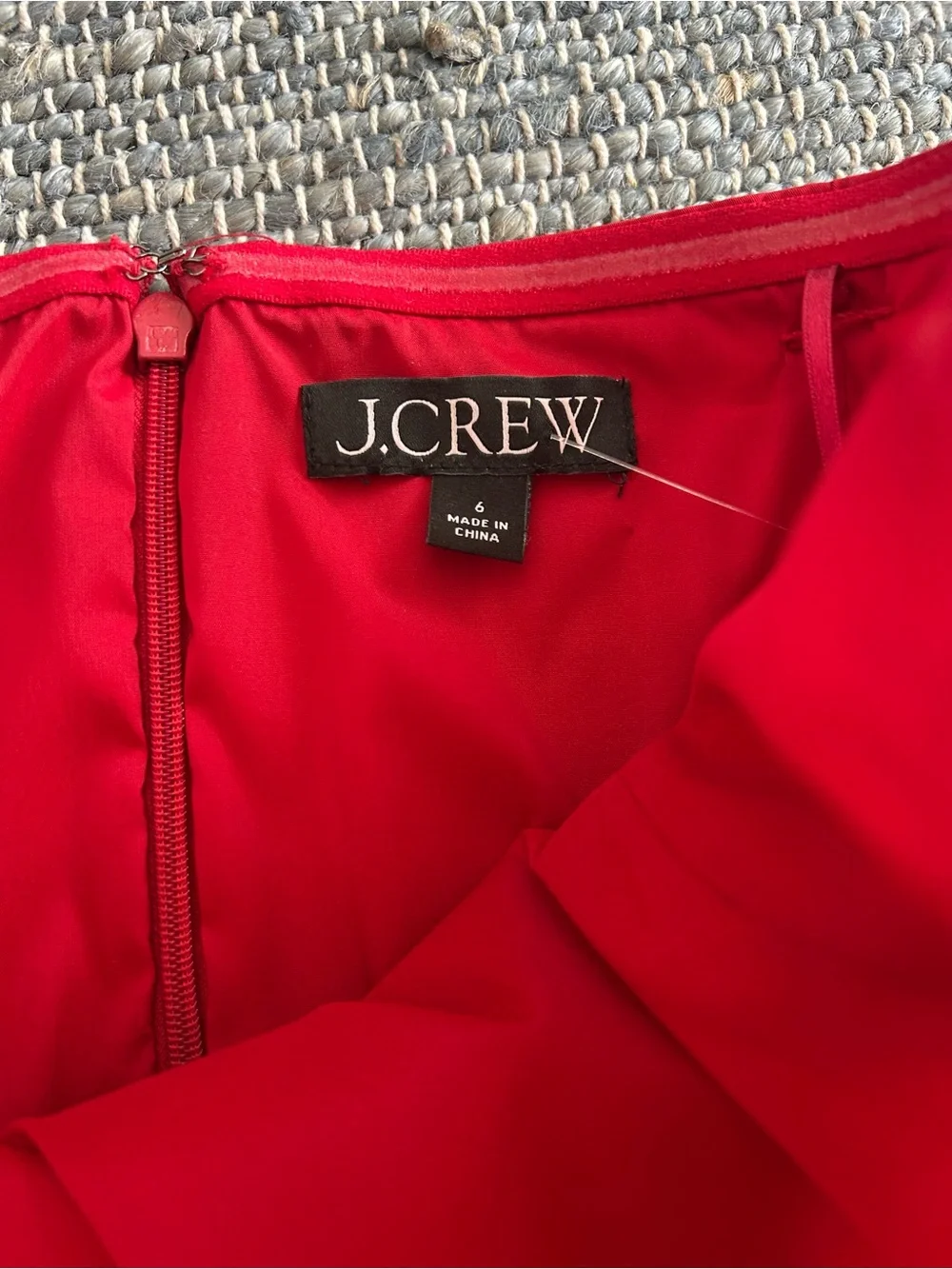 J.Crew Strapless Taffeta Peplum Top Cherry Red
